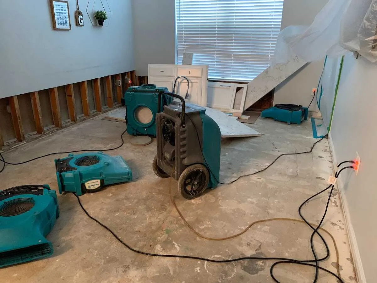 Dehumidifier in flood-cut room for Water Extraction & Removal in Portland